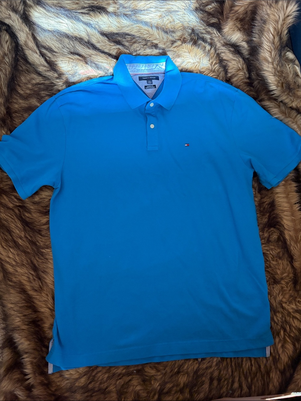 Tommy Hilfiger Bright Blue Short Sleeve Polo Size XXL